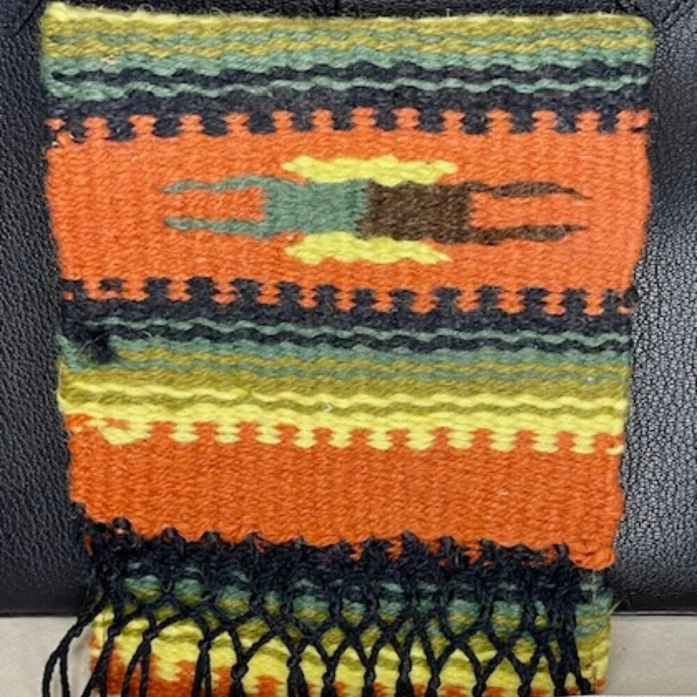Vintage 70s CASA KAKIKI Hand Woven Native American El Paso Texas Belt Bag Pouch - Picture 1 of 9